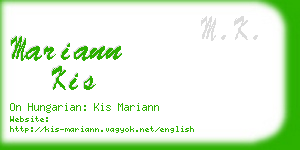 mariann kis business card